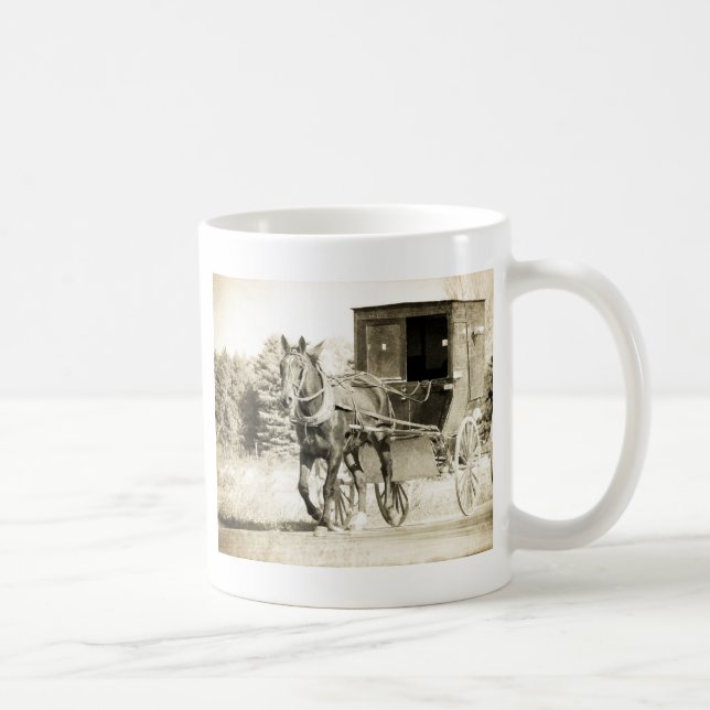 Horse and Buggy Sepia Coffee Mug (Right)