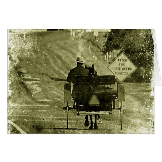 Horse and Buggy Sepia Grunge (Front Horizontal)