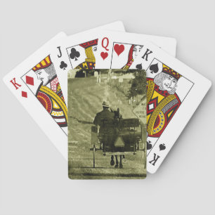 Horse and Buggy Sepia Grunge Poker Cards