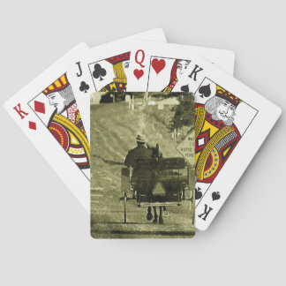Horse and Buggy Sepia Grunge Poker Cards