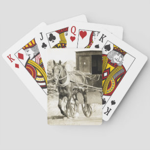Horse and Buggy Sepia Poker Cards