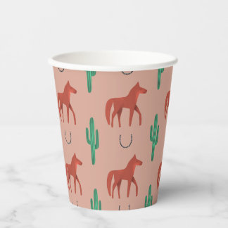 Horse and Cactus Paper Cups
