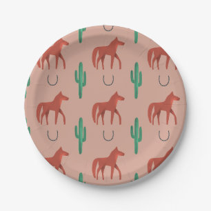 Horse and Cactus Paper Plates
