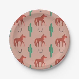Horse and Cactus Paper Plates