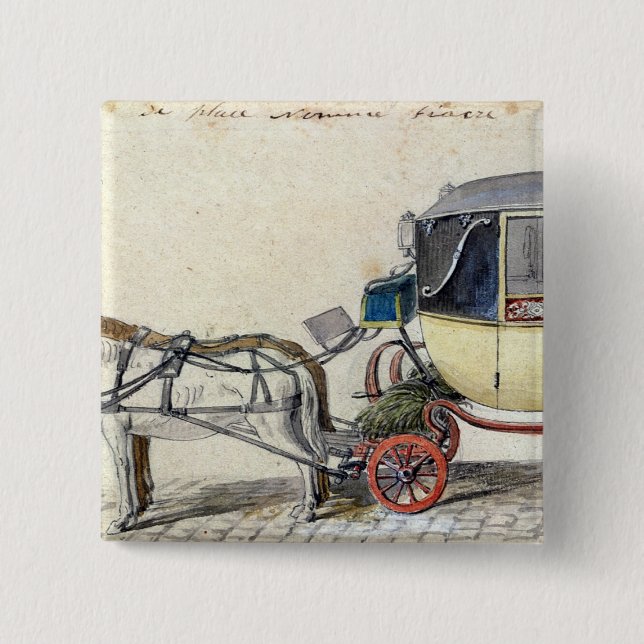 Horse and Carriage, 1825 Pinback Button (Front)