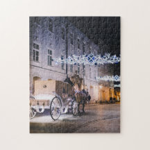 Horse and Carriage Christmas Jigsaw Puzzle