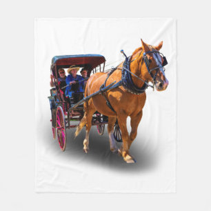 HORSE AND CARRIAGE FLEECE BLANKET