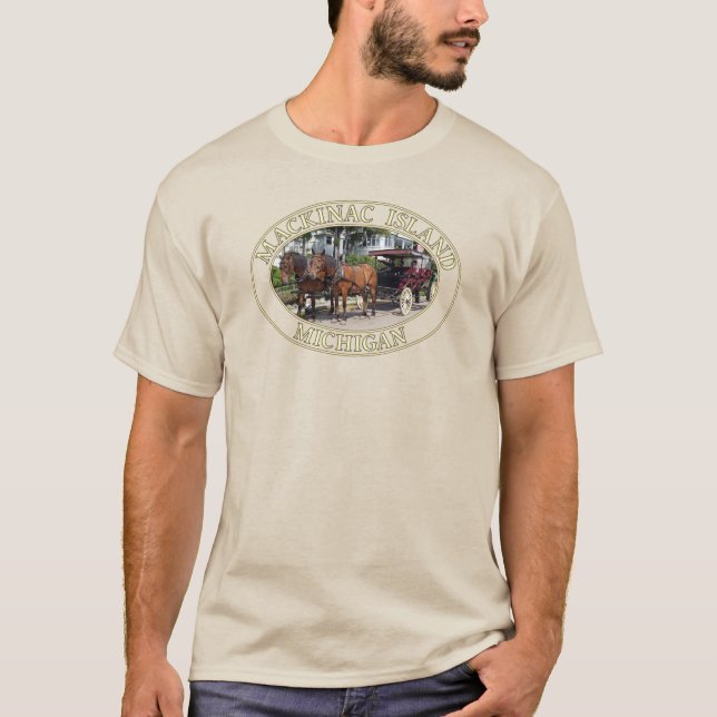 Horse and Carriage on Historic Mackinac Island, MI T-Shirt (Front)