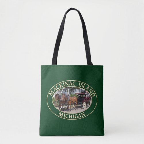 Horse and Carriage on Historic Mackinac Island MI Tote Bag