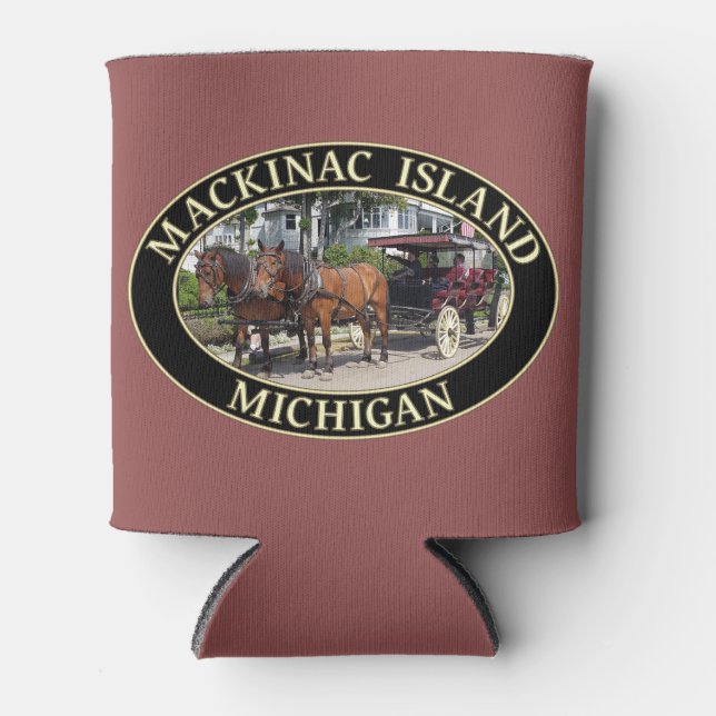 Horse and Carriage on Mackinac Island, Michigan Ca Can Cooler (Front)