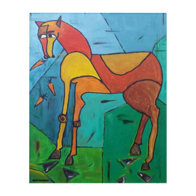 Horse and Carrots Acrylic Wall Art (Front)