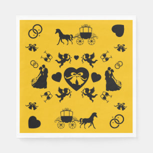 Horse And Cart Romantic Wedding Napkins