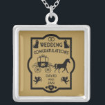 Horse And Cart Romantic Wedding Silver Plated Necklace<br><div class="desc">Horse And Cart Romantic Wedding. ©Copyright HGIFYT Stores Only. All Rights Reserved.</div>
