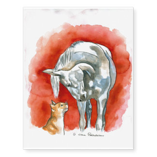 Horse and cat temporary tattoos