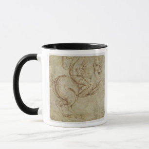 Horse and Cavalier (pen and ink on paper) Mug
