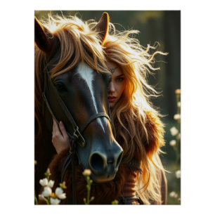 Horse and Companion Fantasy Art Poster