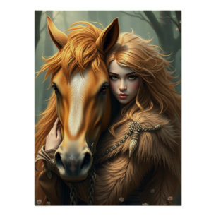 Horse and Companion Fantasy Art  Poster