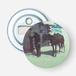 Horse and Cowboy Winter Snow Bottle Opener