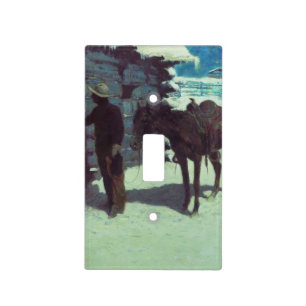 Horse and Cowboy Winter Snow Light Switch Cover