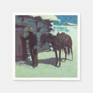 Horse and Cowboy Winter Snow Napkins