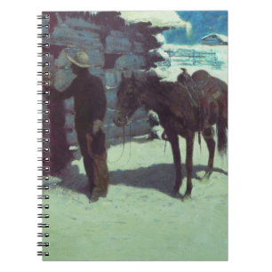 Horse and Cowboy Winter Snow Notebook