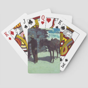 Horse and Cowboy Winter Snow Poker Cards