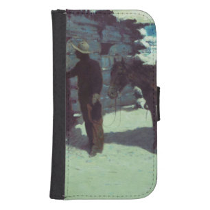 Horse and Cowboy Winter Snow Galaxy S4 Wallet Case