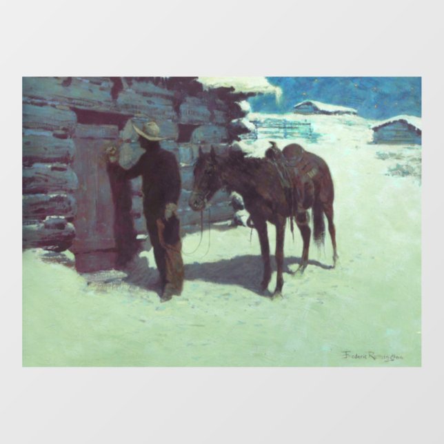 Horse and Cowboy Winter Snow Window Cling (Sheet)