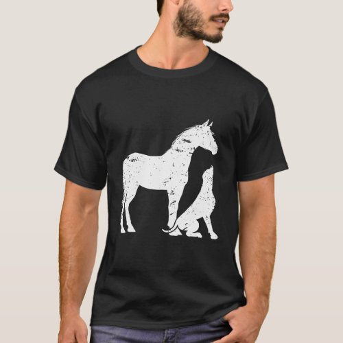 Horse And Dog Motif For And Horse Dog T_Shirt