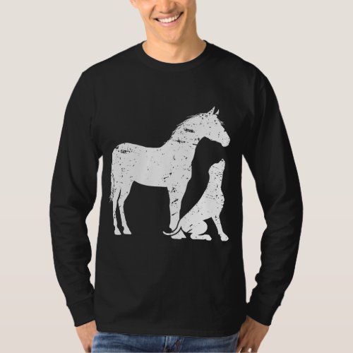 HORSE and DOG Motif for women and men Horse Dog L T_Shirt