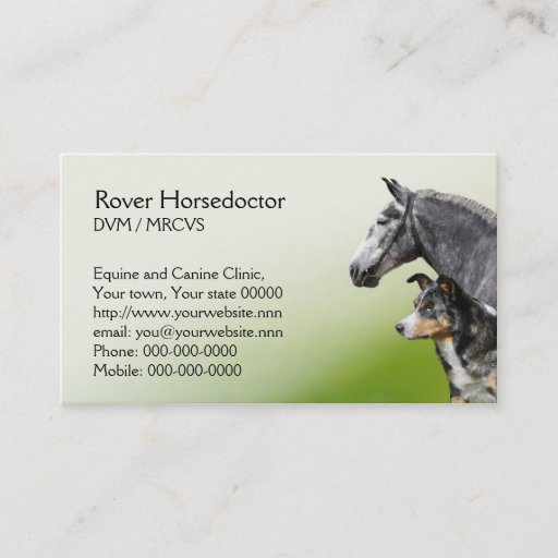 Customizable Horse and dog vet appointment and business card