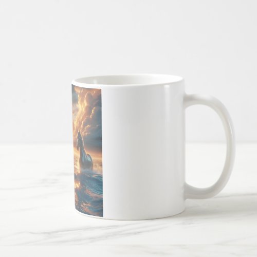 Horse and dolphin in the ocean coffee mug