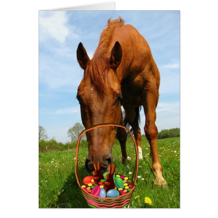 Horse and Easter Basket Card | Zazzle