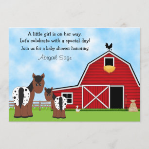 Horse and Farm Baby Shower Invitation for Girls