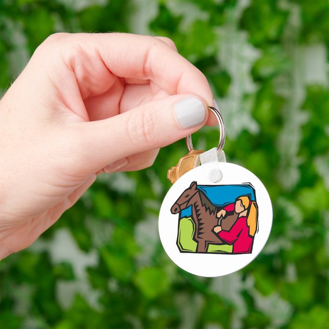 Horse And Farm Girl Keychain (Creator Uploaded)