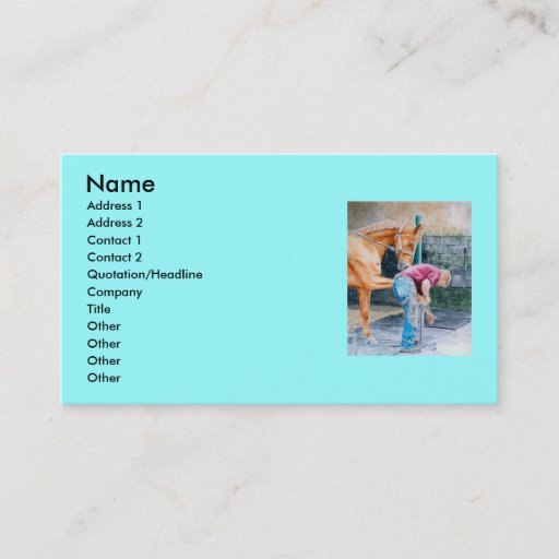 Customizable Horse and Farrier Business Card