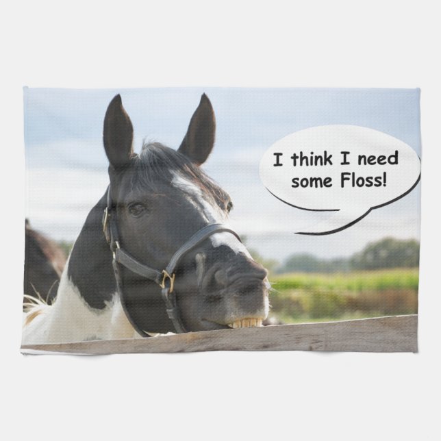 Horse and Floss Kitchen Towel (Horizontal)