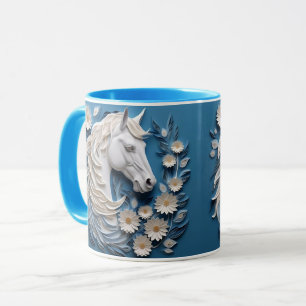 Horse and flowers, Equestrian Gift, Horse Riding Mug