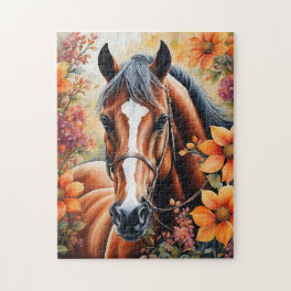 Horse And Flowers Jigsaw Puzzle