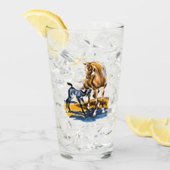 Horse And Foal Glass by stellerangel at Zazzle