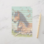 Horse and Foal Resting in a Spring Setting  Stationery