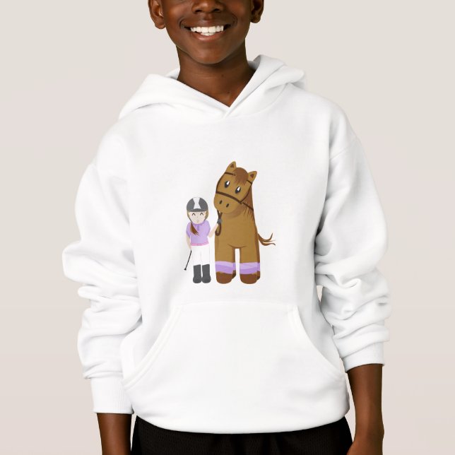Horse and girl - Girl and horse Hoodie (Front)