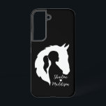 Horse and girl horse lover silhouette heart samsung galaxy s22 case<br><div class="desc">Horse and girl phone case,  personalized horse lover silhouette iPhone or Samsung phone case,  cowgirl,  equestrian phone case. Available on more items. Personalize it with your horse's and your name. Custom horse phone case.</div>