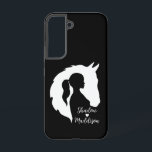 Horse and girl horse lover silhouette heart samsung galaxy s22 case<br><div class="desc">Horse and girl phone case,  personalized horse lover silhouette iPhone or Samsung phone case,  cowgirl,  equestrian phone case. Available on more items. Personalize it with your horse's and your name. Custom horse phone case.</div>