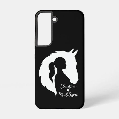 Horse and girl horse lover silhouette heart samsung galaxy s22 case