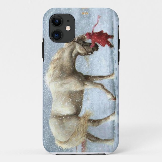 Horse and Girl in Snow Case-Mate iPhone Case (Back)