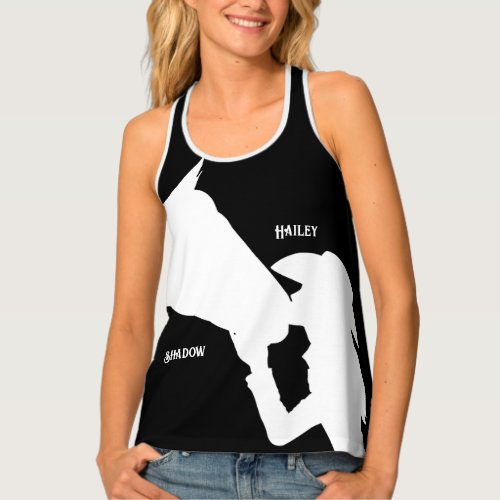 Horse and girl kiss Cowgirl western name Tank Top