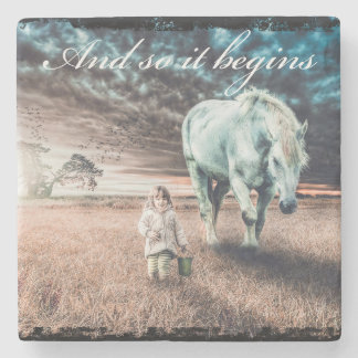 Horse and Girl TIle Coaster