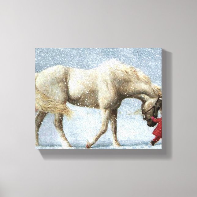 Horse and Girl Wrapped Canvas Print (Front)