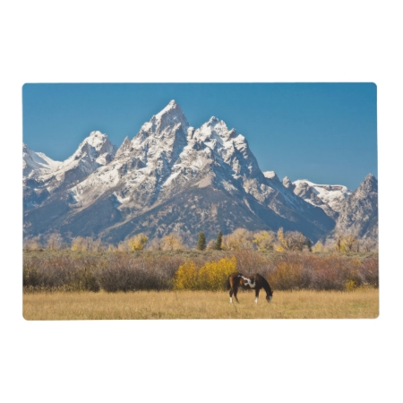 Horse And Grand Tetons, Moose Head Ranch Placemat